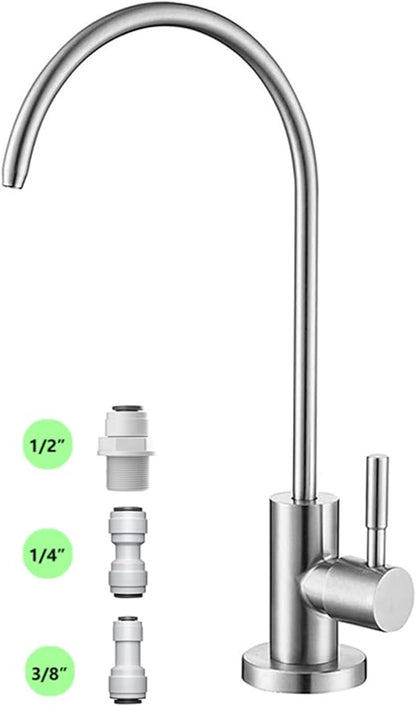 Drinking Water Faucet for Kitchen,100% Lead-Free Reverse Osmosis Faucets,Stainless Steel Kitchen Filtered Water Faucets,Brushed Nickel RO Faucet with Longer Thread Pipe