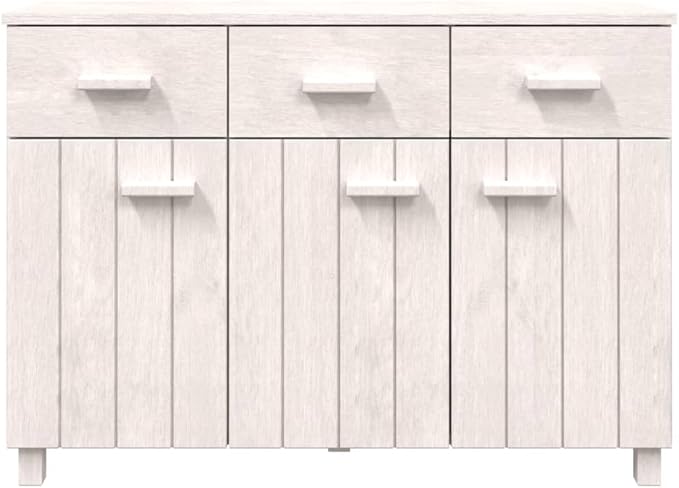 White Solid Pinewood Sideboard, 44.5" Modern Matte Finish Buffet Cabinet for Living Room, Dining Room Storage Furniture Kitchen Furniture