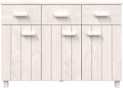 White Solid Pinewood Sideboard, 44.5" Modern Matte Finish Buffet Cabinet for Living Room, Dining Room Storage Furniture Kitchen Furniture