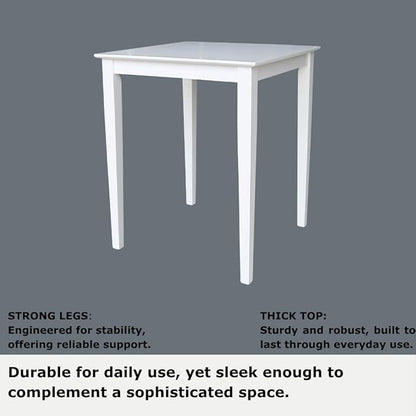 International Concepts Solid Wood Top Counter Height Dining Table, White