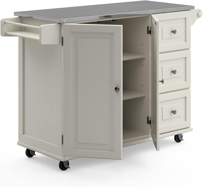 homestyles Dolly Madison Off-White Kitchen Cart