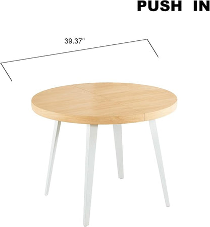 Extendable Dining Room Table, 70.87”-39.37”Large Oval Kitchen Table Set for 4 to 6 People，Wood Tabletop Foldable Tables for Conference Room (1 Table Only Oak)
