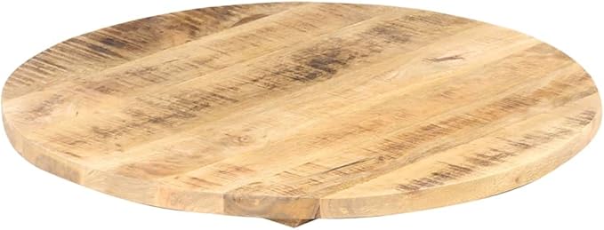 24 inch Solid Mango Wood Round Tabletop Polished Butcher Block Countertop for DIY Dining Desk Kitchen Island Bar Small Space Indoor/Outdoor Rustic Modern Brown