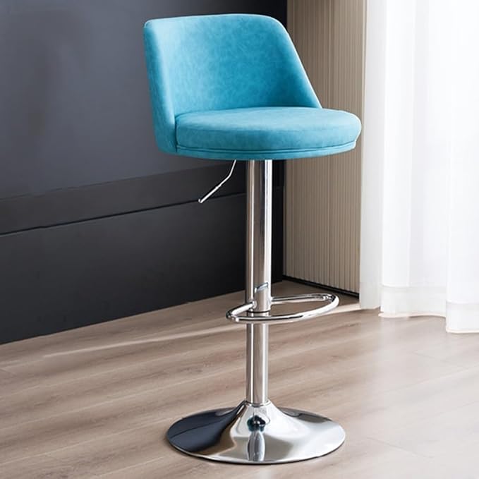 PU Leather Adjustable Stools - Swivel Armless Counter for Kitchen Island, Dining Room &,/Brown B-One Size