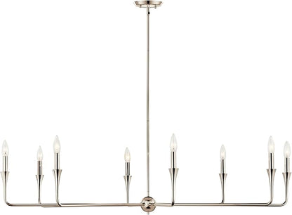 Kichler Alvaro 8-Light Chandelier, Soft Modern Light in Polished Nickel, for Great Room or Large Living or Dining Room (23.25" x 50"), 52691PN