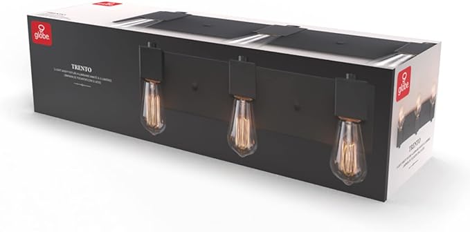 GLOBE Electric 63000005 18" 3-Light Vanity Light, Matte Black