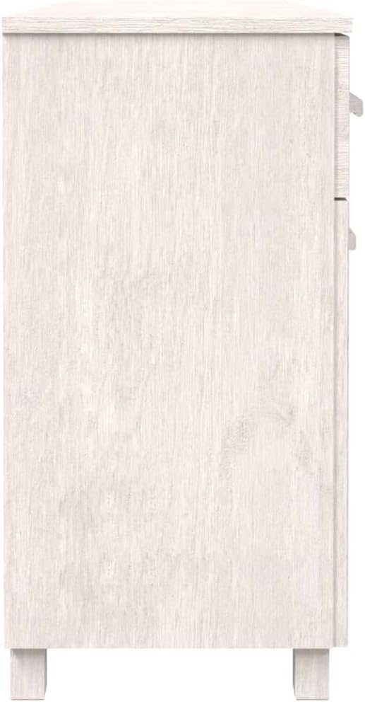 White Solid Pinewood Sideboard, 44.5" Modern Matte Finish Buffet Cabinet for Living Room, Dining Room Storage Furniture Kitchen Furniture