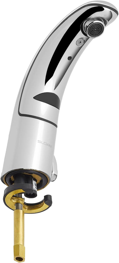 Sloan Optima EAF-150 Sensor Activated Touch-Free Faucet, Commercial Grade with Mounting Hardware - 1.5 GPM Battery-Powered Deck-Mounted Mid Body, Polished Chrome Finish, 3335001