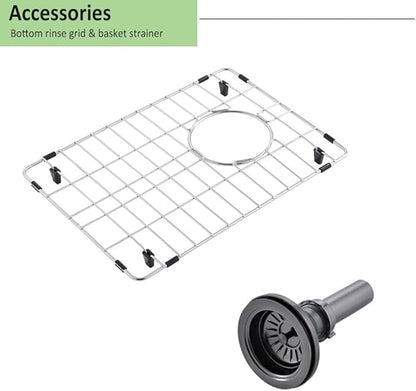 12 Inch Undermount Black Bar Sink -Wesliv 12x16 Small Kitchen Sink Under Mount Outdoor Rv Sink 16 Gauge Stainless Steel Wet Bar Sinks with Bottom Grid&Drain