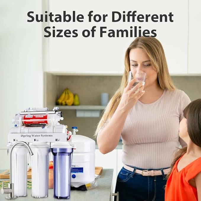 iSpring RCC7AK-UV, NSF Certified, 7-Stage Under Sink Reverse Osmosis Water Filtration System with Alkaline Remineralization and UV Filter, Patented Top-Mounted Faucet Design for Easy Installation