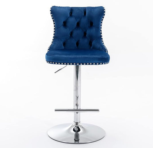 Modern Dining Chairs, Mid-Century Kitchen Table and Chairs with Sturdy Stable Base, Easy Assembly Luxury Furniture for Dining Room, Home Pub and Kitchen Island,Blue-Foam-setof2
