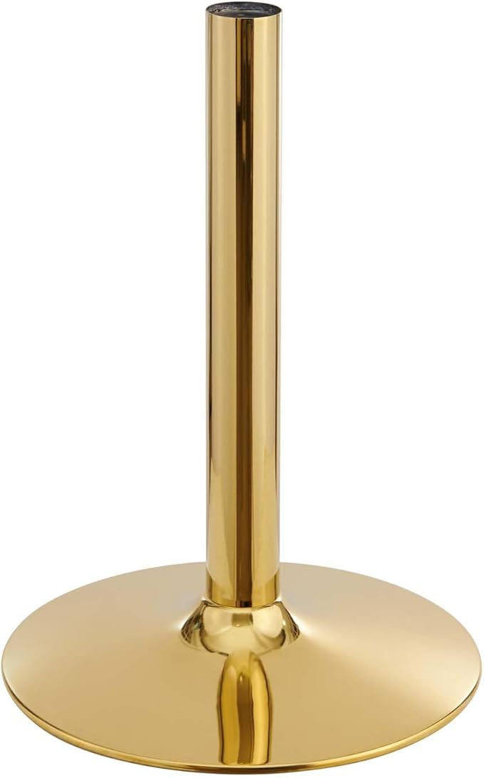 Modway Verne Round Artificial Marble 35" Dining Table in Gold Black
