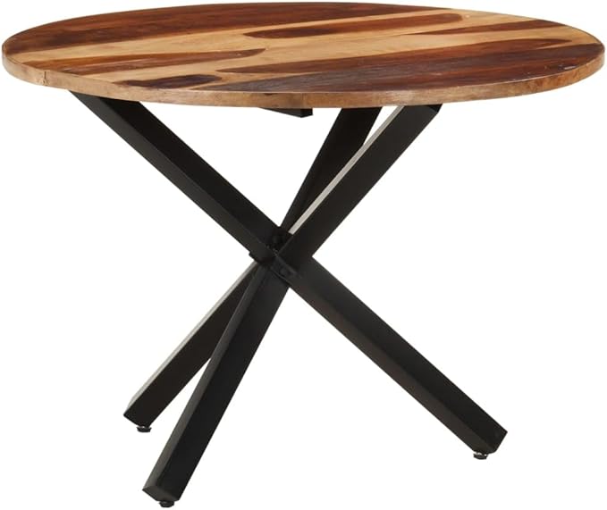 Round Dining Table, Honey Solid Acacia Wood, 39.4-inch for Kitchen or Small Dining Room Spaces, Durable Furniture