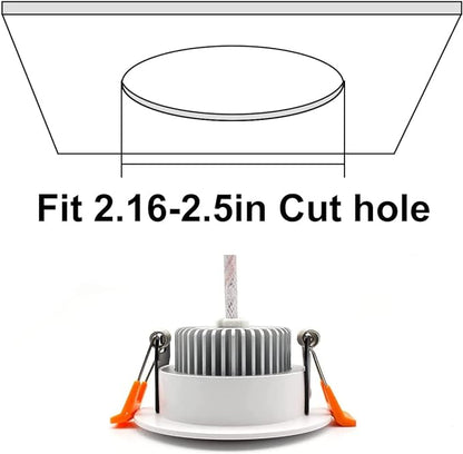 YGS-Tech 2 Inch LED Recessed Lighting, Dimmable Downlight 3W(35W Halogen Equivalent), CRI80, 2700K Ultra Warm White Ceiling Light with LED Driver (1 Pack)