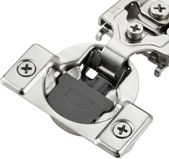 Ravinte 20 Pack 10 Pair 3/8 inch Overlay Cabinet Hinges Kitchen Soft Close Hidden Door Hinges for Kitchen Cabinet Stainless Steel Adjustable Satin Nickel Cupboard Hardware