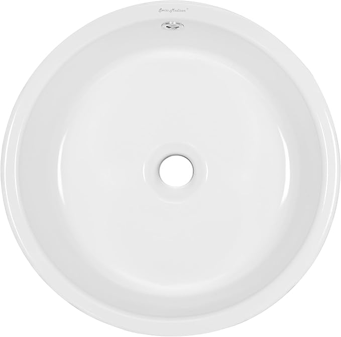 Swiss Madison Plaisir Ceramic Porcelain Round Vessel Vanity Art Basin Bathroom Sink …