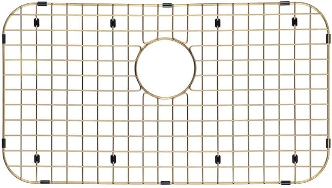 Starstar Sinks Protector Matte Gold 304 Stainless Steel Kitchen Sink Bottom Grid, Rack (26 L x 14 W Hole Top)