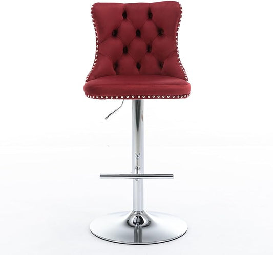Modern Dining Chairs, Mid-Century Kitchen Table and Chairs with Sturdy Stable Base, Easy Assembly Luxury Furniture for Dining Room, Home Pub and Kitchen Island,Burgundy-Foam-setof2