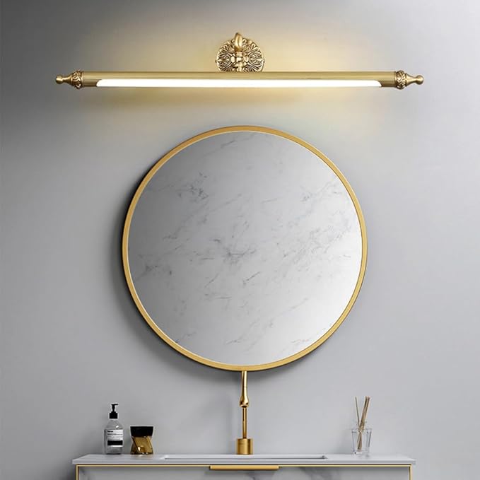 Aiwen LED Vanity Light Fixture 12W 27.95 inch Bath Vanity Lights with PC Lamp Shade Retro Artwork Picture Lights Wall Sconces for Dressing Bathroom Lighting Neutral Daylight 4000k