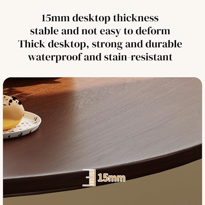 32" Sturdy Island Table, Rustic Dining Table with MDF Top, Farmhouse Dining Table for Small Spaces, Walnut