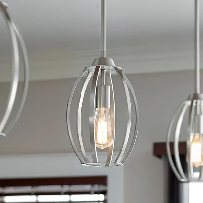 Kichler Tao 12" Kitchen Pendant in Brushed Nickel Finish, (12" H x 8" W), 44054NI