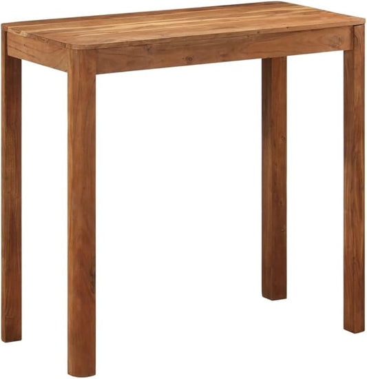 Honey Brown Bar Table Solid Acacia 43.3x21.7x41.7 in Rectangular Modern Counter Height Dining Table for Apartment Kitchen Dining Room