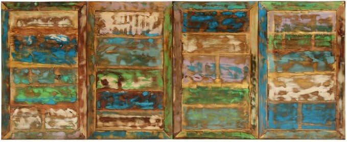 86.6 in Industrial Dining Table Solid Reclaimed Wood Rustic Multicolor Rectangle Kitchen Table Seats 8 with Sturdy Metal Legs Easy Assembly for Dining Room Kitchen Small Spaces