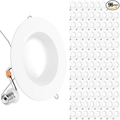 Sunco 96 Pack 6 Inch LED Recessed Light, Retrofit Downlight Can Lights for Ceiling, Baffle Trim, 1050 LM, 13W (75W Equivalent), 5000K Daylight, Dimmable, Damp Rated UL.