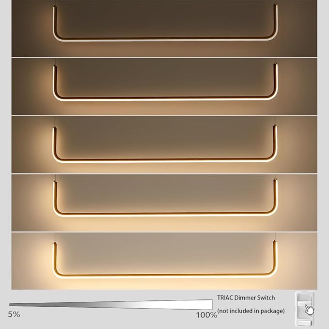 Sedelan Wood Linear Pendant Light, Dining Room Light Fixture, Modern Kitchen Pendant Lighting for Dining Room Kitchen Island Living Room Office Bar, Aluminum Woodgrain Print
