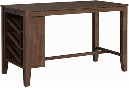 Picket House Furnishings Veronica Kitchen Island 2 Counter Stools - Grey/Walnut