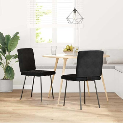 Black Velvet Dining Chairs Set of 2 Modern Accent Furniture with Sturdy Plywood Frame and Tapered Metal Legs for Kitchen Dining Room Living Room