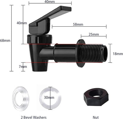 HUI NING Water Spigot,BPA Free Plastic Spigot, Universal Replacement Faucet for 5 gallon bucket, Wine Barrels, Water Cooler Filtration Systems and filter water pitcher(2 White)