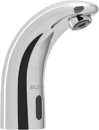 Sloan SF-2450 Sensor Activated Touch-Free Faucet (6 - Pack), Commercial Grade with Mounting Hardware - 0.5 GPM Battery-Powered Deck-Mounted Mid Body, Polished Chrome Finish, 3362124