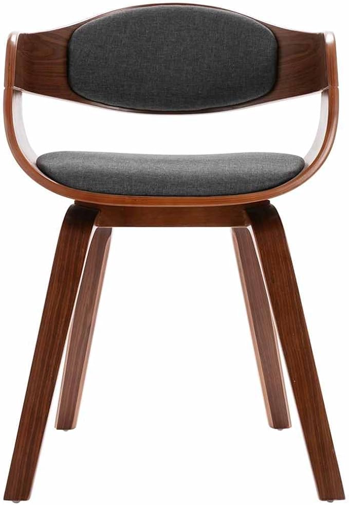 Scandinavian Dining Chair Set of 2, Gray Fabric Seat & Bentwood Frame, 18.2" Legs, 15.4" Seat Depth, 242.5 lb Capacity, Modern Accent Chairs for Dining Room, Kitchen, Living Room