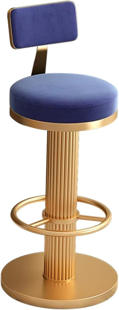 s, Adjustable Counter Height Chairs, Upholstered Chairs for Kitchen Island, Cafe, Pink,Blue-Sitting Height 6580cm