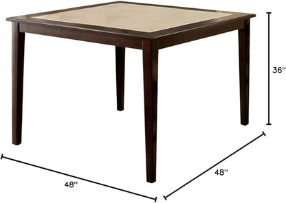 Furniture of America Vinia Counter-Height Table with with Faux Marble Top, Espresso