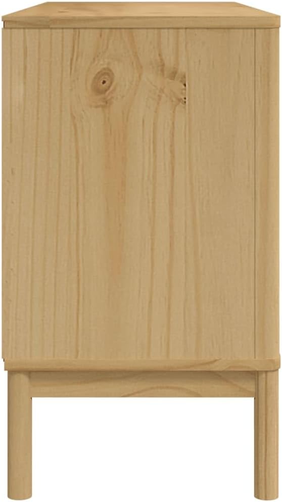 Solid Pine Sideboard Buffet Cabinet with 4 Doors 2 Drawers, 44.9 x 44.9 x 29.1 in Coffee Bar Storage for Dining Room Kitchenette Living Spaces
