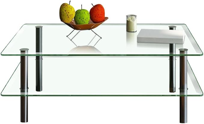 Dulles Glass 24X36 inch Rectangular Glass Table Top - Tempered - 3/8" Thick Glass Surface, Safe Beveled Edge, Radius Corners, Multipurpose for Dining Table, Patio, Coffee and End Table