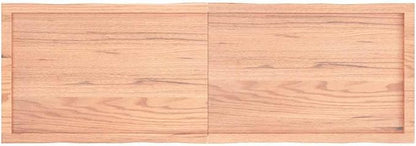 Solid Oak Live Edge Tabletop 63 x 19.7 x 1.6 in, Varnished Butcher Block Countertop for Dining Room, Workbench, Foldable Desk Surface, Indoor Use