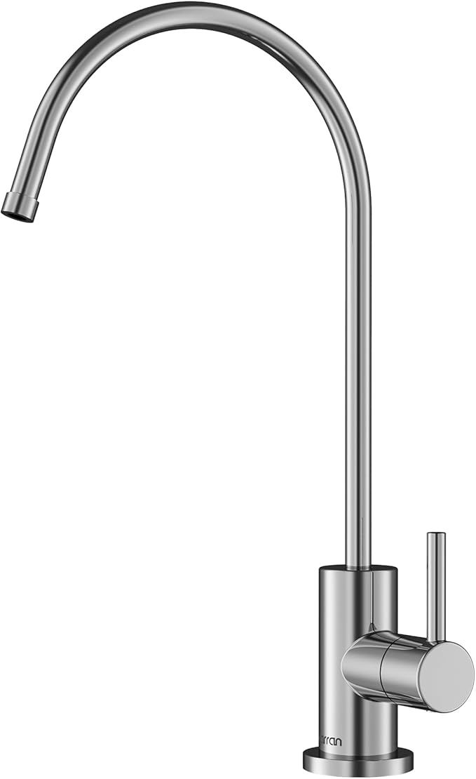 Karran Kestrel Single-Handle Filtered Water Faucet in Chrome 100% Lead-Free Brass, RO/Filtration System Ready, 360° High-Arc Spout, Spot-Free Finish Beverage Faucet (Chrome)