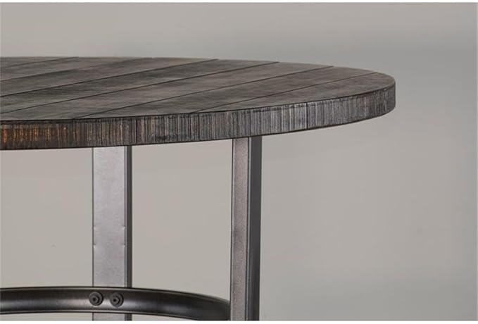 Pemberly Row 42" Mid-Century Wood Pub Table, Tobacco Leaf Finish, Mahogany Solids and Veneers, Metal Base, Powder-Coated Durable Design, 36" Square Counter Height Table for Small Spaces