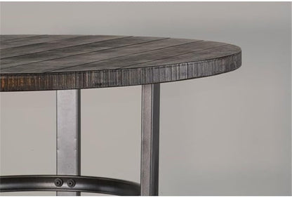 Pemberly Row 42" Mid-Century Wood Pub Table, Tobacco Leaf Finish, Mahogany Solids and Veneers, Metal Base, Powder-Coated Durable Design, 36" Square Counter Height Table for Small Spaces
