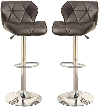 Living Room Chairs Comfy, Modern Adjustable Height Kitchen Island Stools Set of 2, Counter Height Swivel Bar Stools with Gas Lift for Dining and Kitchen，Bedroom Furniture，Simple Assembly,Brown