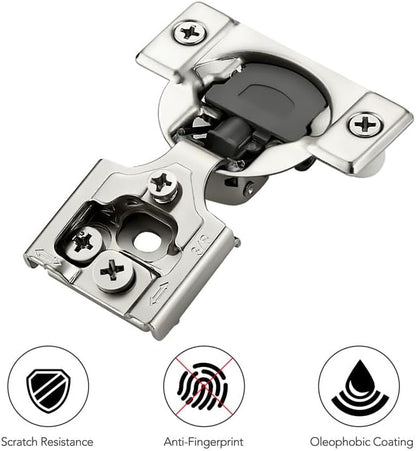 Ravinte 50 Pack 25 Pairs 3/8 inch Overlay Soft Close Hidden Door Hinge for Kitchen Cabinet Hardware - Stainless Steel & Satin Nickel