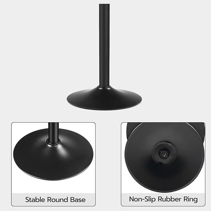 HOOBRO Bar Table, Height-Adjustable Round Pub Table 27-35.4 Inches, Cocktail Table with Sturdy Base, Modern Style, Easy to Assemble, Suitable for Small Space, Black BK58BT01G1