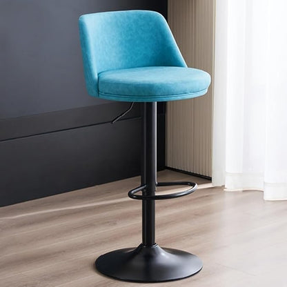 PU Leather Adjustable Stools - Swivel Armless Counter for Kitchen Island, Dining Room &,/Blue a-One Size