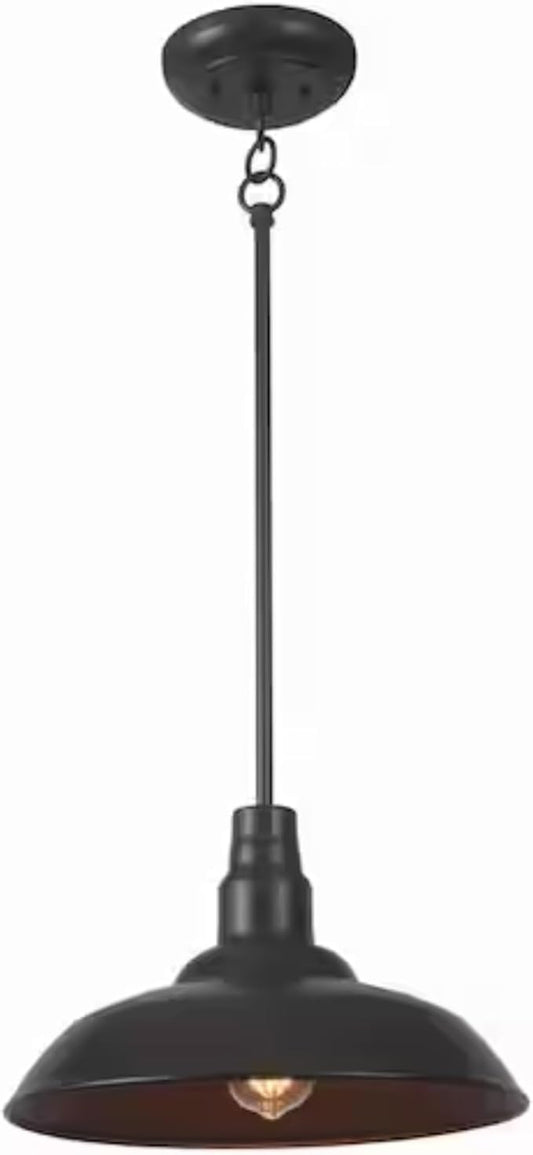 Ceybo Indoor/Outdoor Mini Pendant Light, 14"" Vintage Farmhouse Decor Adjustable for Kitchen, Restaurant, Dining Room, Entryway, Yard, Waterproof Pendant in Brown Finish, SHEL000047