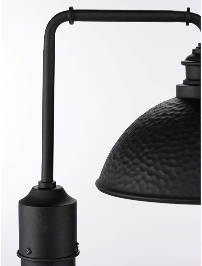 Progress Lighting Englewood Collection 1-Light Farmhouse Outdoor Post Lantern Light Textured Black, 13-7/16" x 16" x 12"