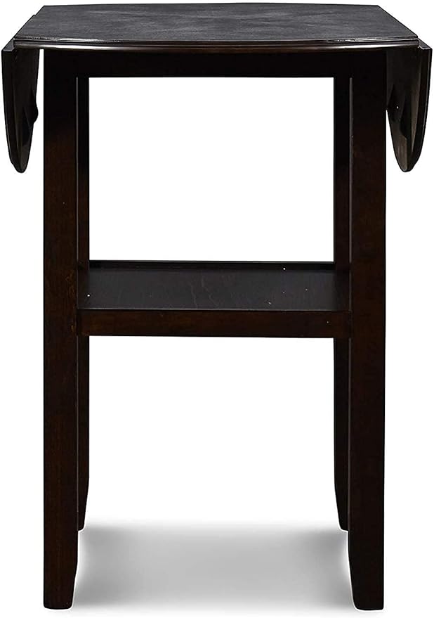 New Classic Furniture Gia 3-Piece Drop Leaf Counter Table Set with 2 Chairs, 42-Inch, Ebony