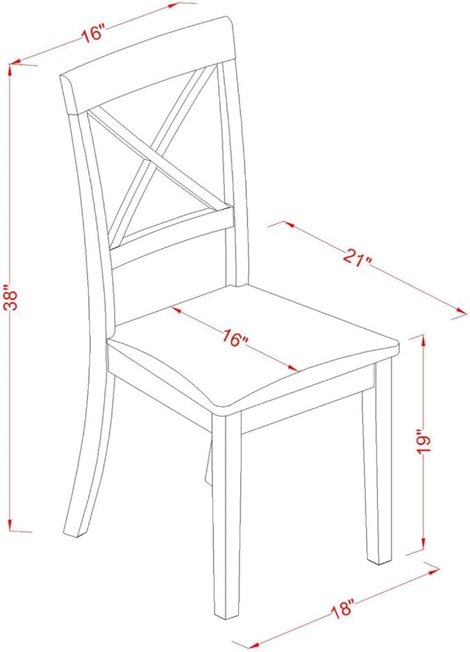 East West Furniture BOC-CAP-C Boston Kitchen Dining Chairs - Linen Fabric Upholstered Wooden Chairs, Set of 2, Cappuccino